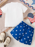 Children's Patriotic USA Tee & Star Print Shorts Set