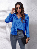 Collared Neck Buttoned Long Sleeve Shirt