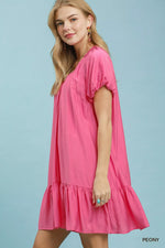 Umgee Ruffle Hem Shift Mini Dress