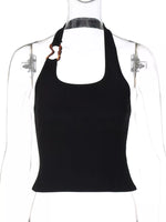 Ribbed Halter Neck Tank