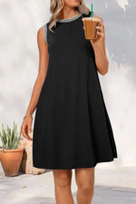 Round Neck Sleeveless Mini Tank Dress