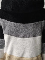 Full Size Fuzzy Zip Up Hooded Outerwear Plus Size