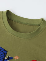 Children's Embroidered Dragon Short Sleeve T-Shirt