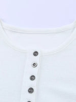 Waffle Knit Henley Top