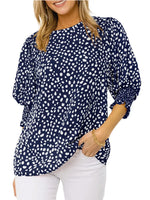 Animal Print Half Sleeve Blouse