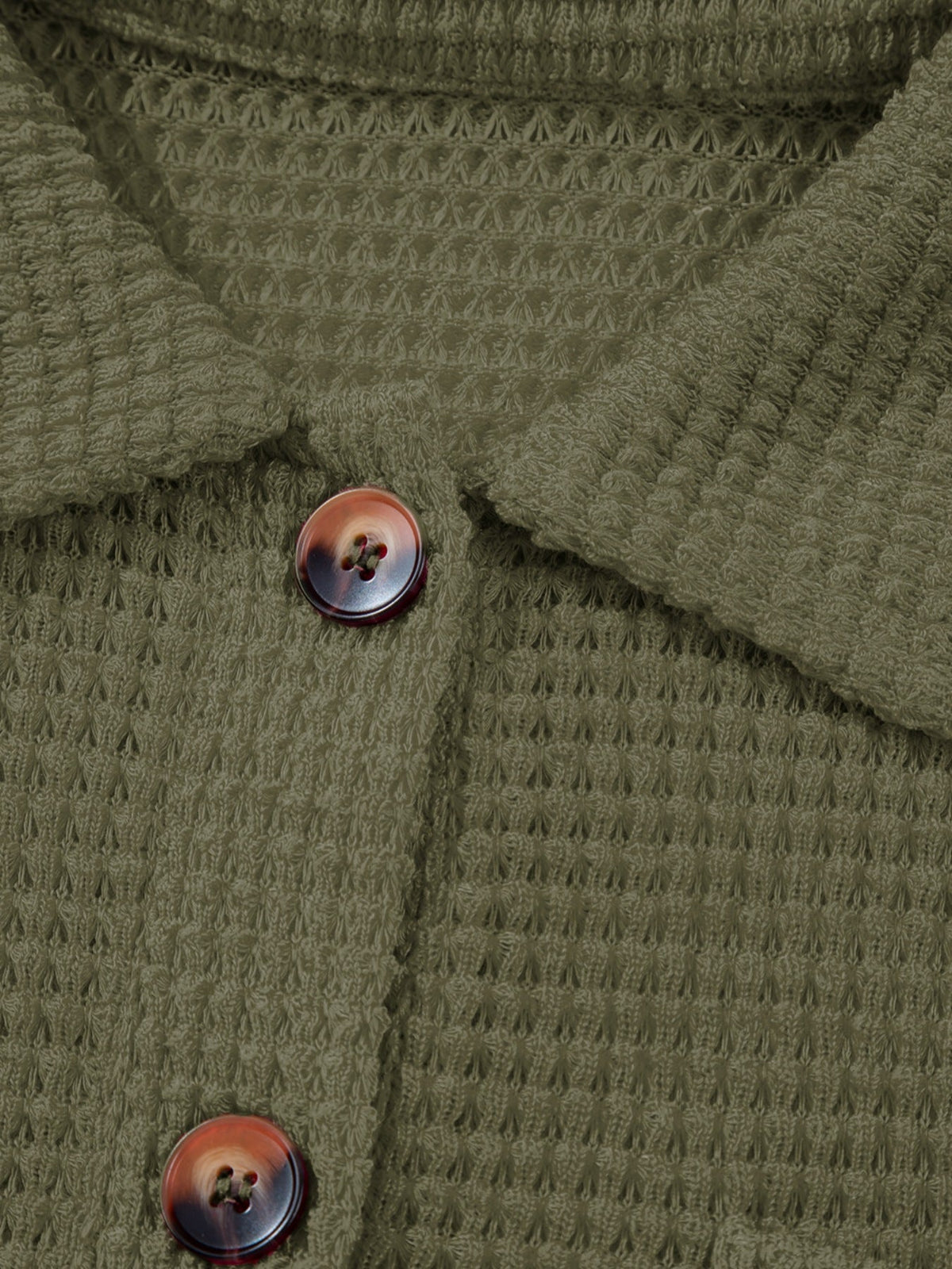 Textured Knit Button Detail Top