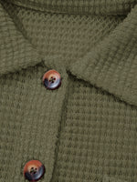 Textured Knit Button Detail Top