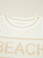 BEACH Hollow Out Knitted Lightweight Dolman Sweater