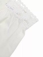 High Waist Wide Leg Pants with Crochet Trim