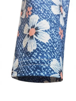Floral Print V-Neck Long Sleeve Midi Dress