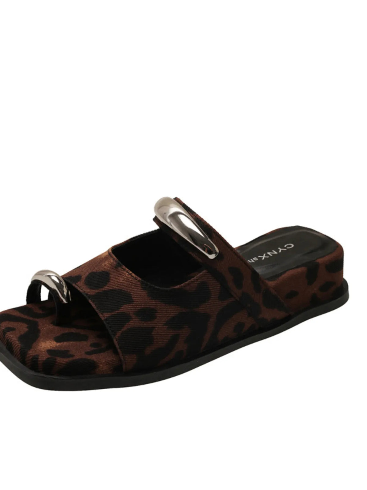 Toe Loop Cutout Platform Sandals