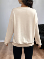 Sequined Bow Round Neck Sweatshirt