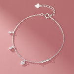 Heart Charm 925 Sterling Silver Bracelet
