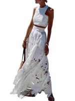 Floral Lace Tank and Skirt Set