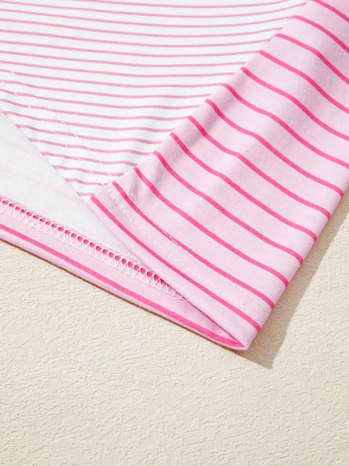 Striped Colorblock Exposed Seam Casual Long Sleeve Top