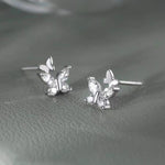 925 Sterling Silver Butterfly Stud Earrings