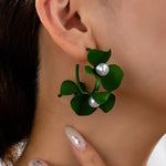 Floral Pearl Hoop Earrings