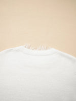 Lace Sleeve Patchwork Faux Two-piece Fuzzy Sweater