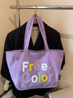 Letter Canvas Shoulder Bag