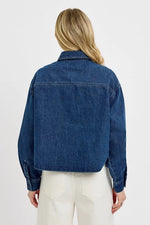 RISEN Button Up Long Sleeve Denim Shacket