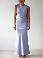 Satin Sleeveless Maxi Dress