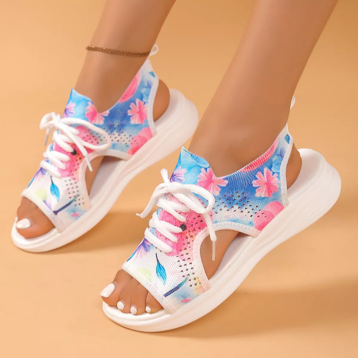 Tie-Dye Breathable Mesh Sandals