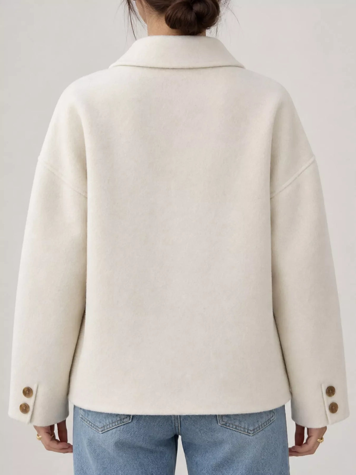 Button-Up Dropped Shoulder Outerwear