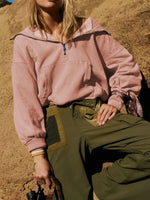 Half-Zip Dropped Shoulder Hoodie