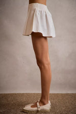 SO ME Denim Bubble Skort With Smocked Back