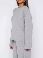 Relaxed Fit Long Sleeve Top and Pants Set
