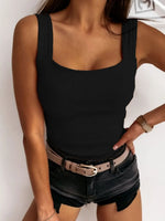 Square Neck Wide Strap Tank