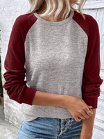 Color Block Raglan Long Sleeve T Shirt