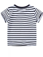 Children's Striped Animal Crew Neck T-Shirt