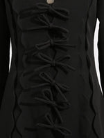 Long Sleeve Bow Front Midi Dress