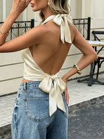 Halter Neck Satin Tank