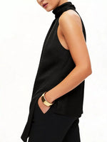 Elegant Halter Neck Asymmetrical Sleeveless Top
