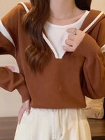 Contrast Trim Hooded Sweater
