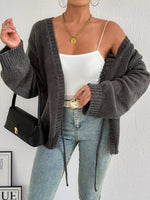 Tie-Front Dropped Shoulder Cardigan