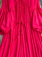 Balloon Sleeve Tie-Waist Dress