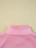 Half Zip Long Sleeve Top and Mini Skirt 2pcs Outfit