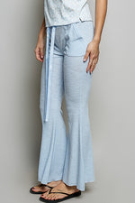 POL Drawstring Textured Ribbed Knit Pants