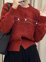 Cable Knit Button Up Cardigan