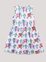 Children's Sleeveless Elephant Print Casual Dress