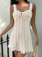 Textured Sweetheart Neck Mini Dress