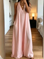 Full Size Halter Neck Wide-Leg Jumpsuit Plus Size
