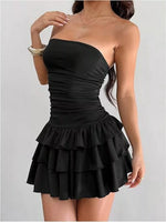 Tube Layered Ruffle Mini Dress