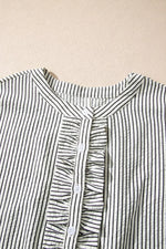 Striped Ruffle Button Front Maxi Dress