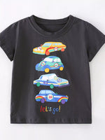 Children's Car Graphic Short Sleeve T-Shirt