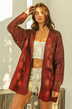 BiBi Metallic Knit V-neck Open Sweater Cardigan