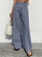 Striped Wide-Leg Jeans